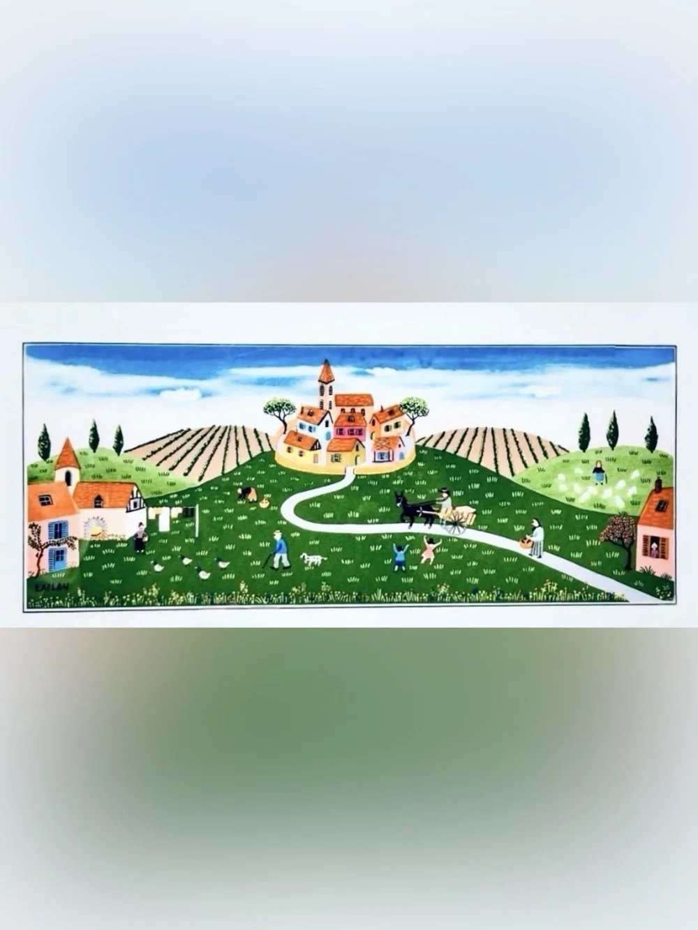 Villeroy & Boch Design Naif sandwich tray village scene by artist Gérard Laplau